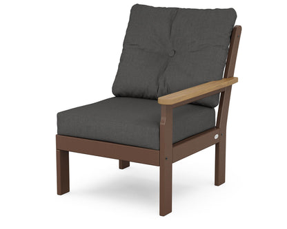 POLYWOOD® Vineyard Modular Right Arm Chair in Mahogany / Natural / Spectrum Carbon