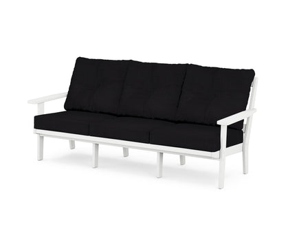 POLYWOOD® Prairie Deep Seating Sofa in White / Midnight Linen