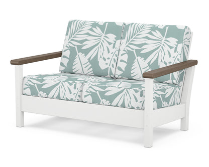 POLYWOOD® Harbour Deep Seating Loveseat in White / Kona / Leaf Glacier Spa