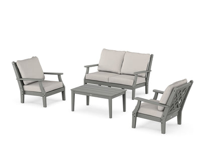 Country Living Wovendale 4-Piece Deep Seating Set with Loveseat in Slate Grey / Cast Ash