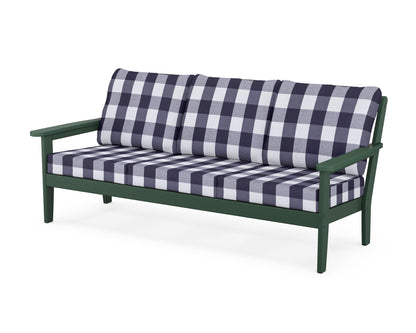 Country Living Cottage Deep Seating Sofa in Green / Buffalo Plaid Navy