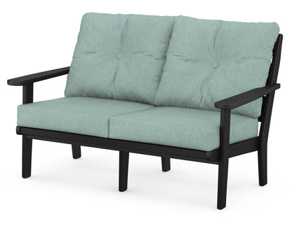 POLYWOOD® Lakeside Deep Seating Loveseat in Black / Glacier Spa