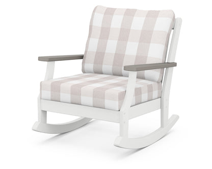 Braxton Deep Seating Rocking Chair - White