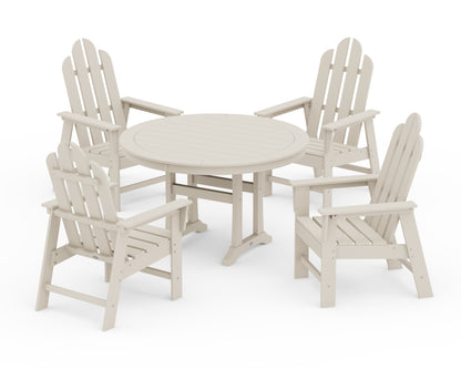 POLYWOOD® Long Island 5-Piece Round Dining Set with Trestle Legs in Sand