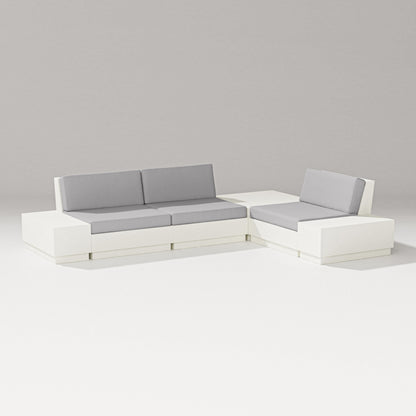 PW Designer Series Elevate 6-Piece Corner Sectional in Vintage White / Granite