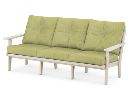 POLYWOOD® Lakeside Deep Seating Sofa in Sand / Chartreuse Boucle