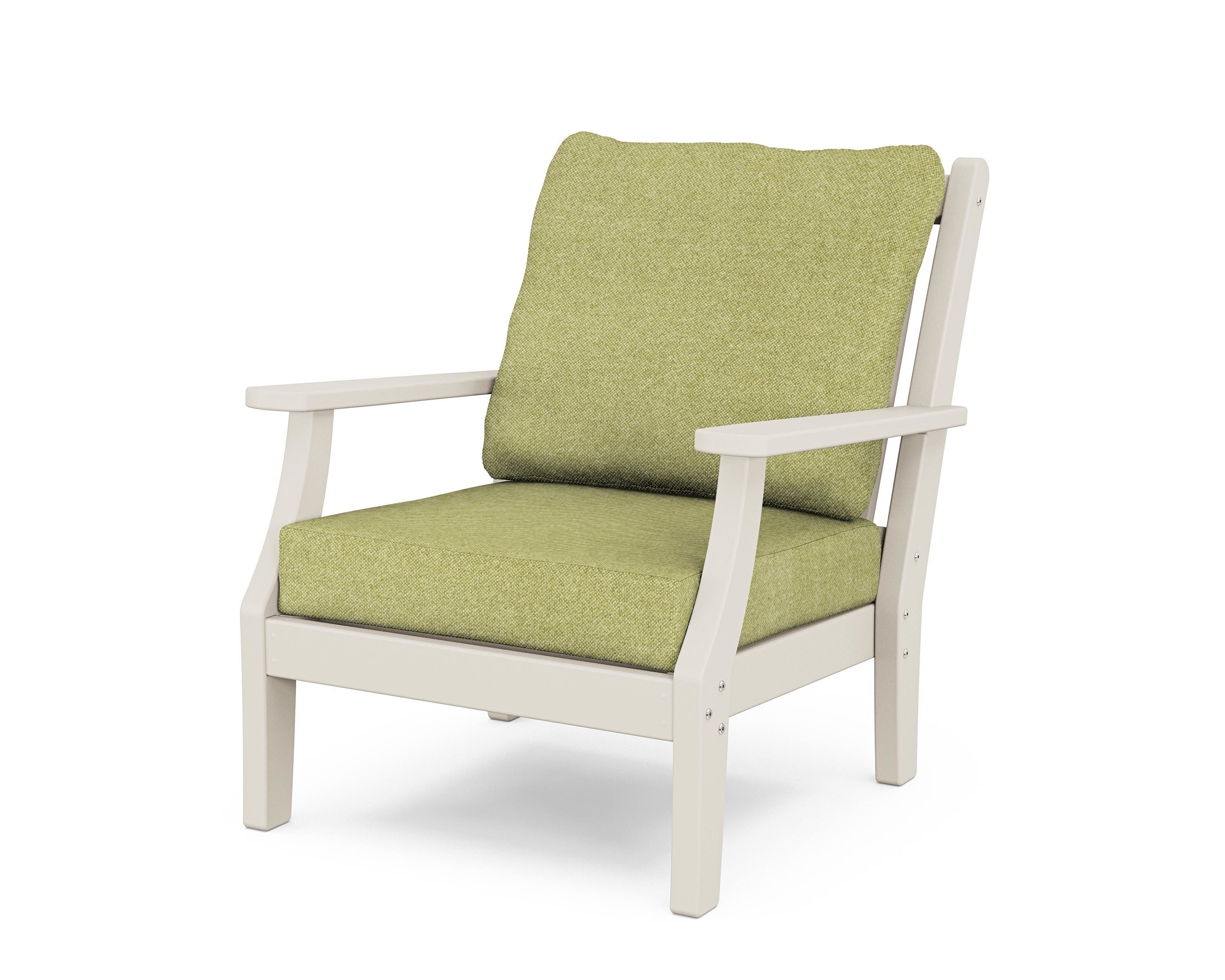 Country Living Wovendale Deep Seating Chair in Sand / Chartreuse Boucle