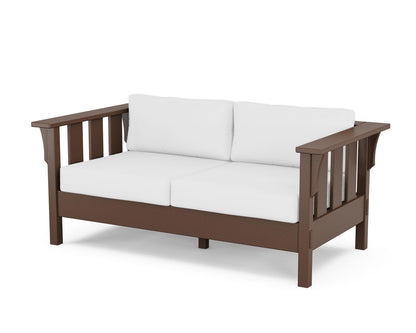 Martha Stewart by POLYWOOD® Acadia Deep Seating Loveseat in Mahogany / Natural