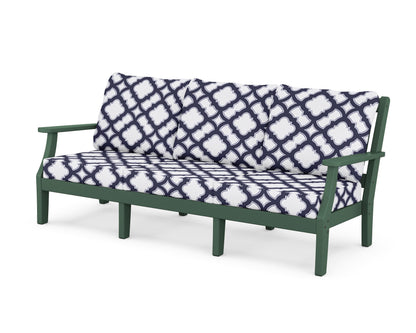 Martha Stewart by POLYWOOD® Chinoiserie Deep Seating Sofa in Green / Trellis Navy