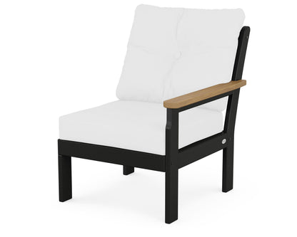 POLYWOOD® Vineyard Modular Right Arm Chair in Black / Natural / Natural