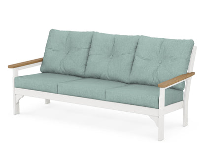 POLYWOOD® Vineyard Deep Seating Sofa in White / Natural / Glacier Spa
