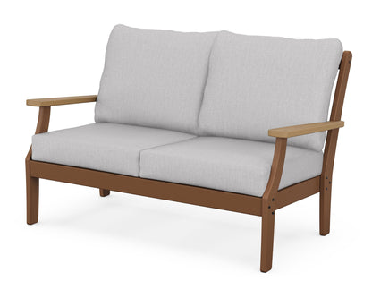 POLYWOOD® Braxton Deep Seating Loveseat in Teak / Natural / Granite