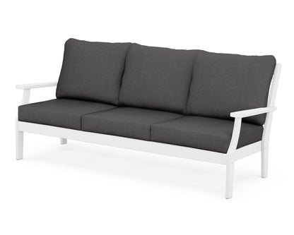 POLYWOOD® Braxton Deep Seating Sofa in White / Spectrum Carbon