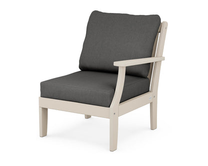 POLYWOOD® Braxton Modular Right Arm Chair in Sand / Spectrum Carbon
