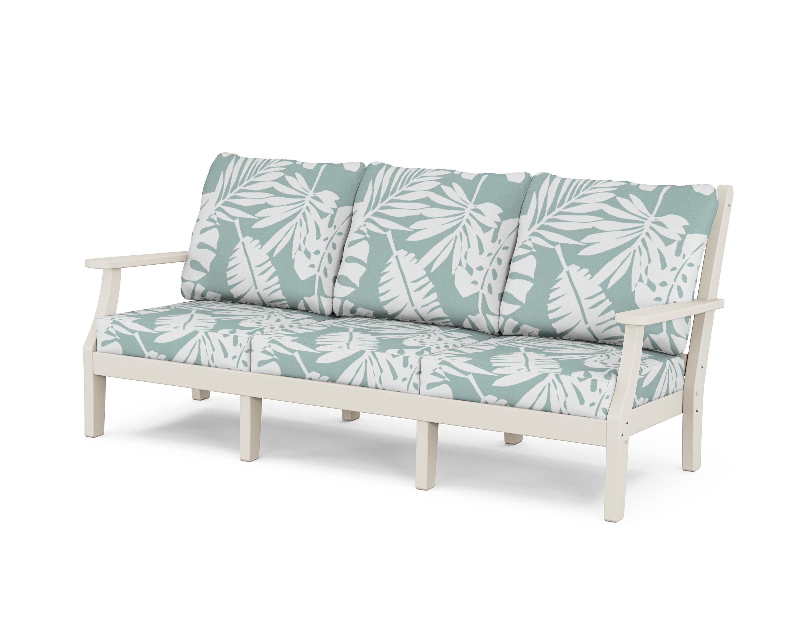 Country Living Wovendale Deep Seating Sofa in Sand / Leaf Glacier Spa