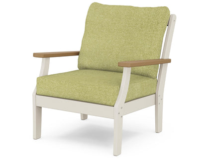 POLYWOOD® Braxton Deep Seating Chair in Sand / Natural / Chartreuse Boucle
