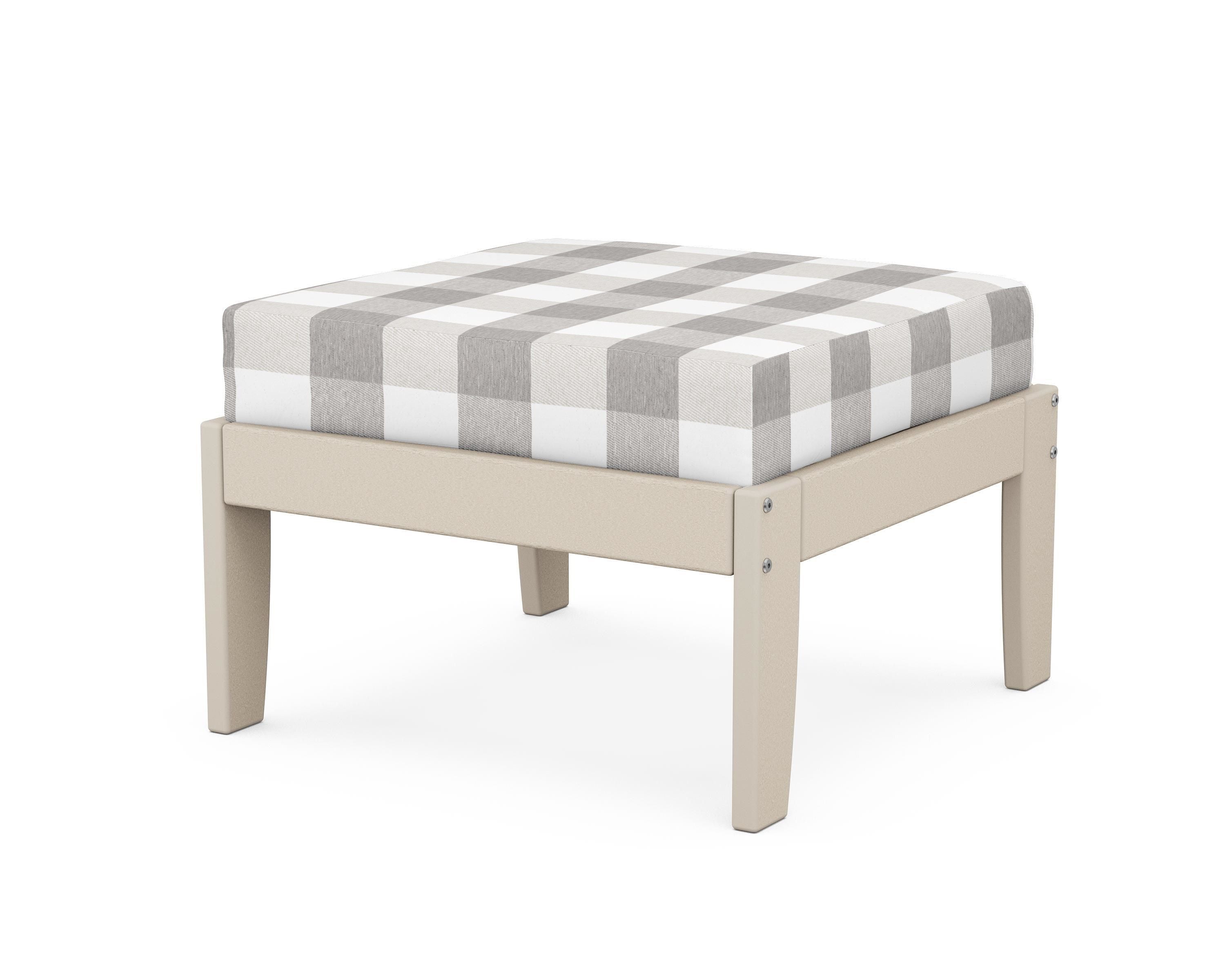 Unbranded Modular Ottoman - Classic in Sand / Buffalo Plaid Grey Mist