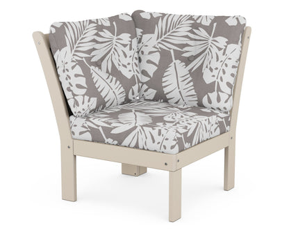 POLYWOOD® Vineyard Modular Corner Chair in Sand / Leaf Grey Mist