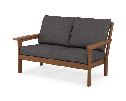 Country Living Cottage Deep Seating Loveseat in Teak / Ash Charcoal