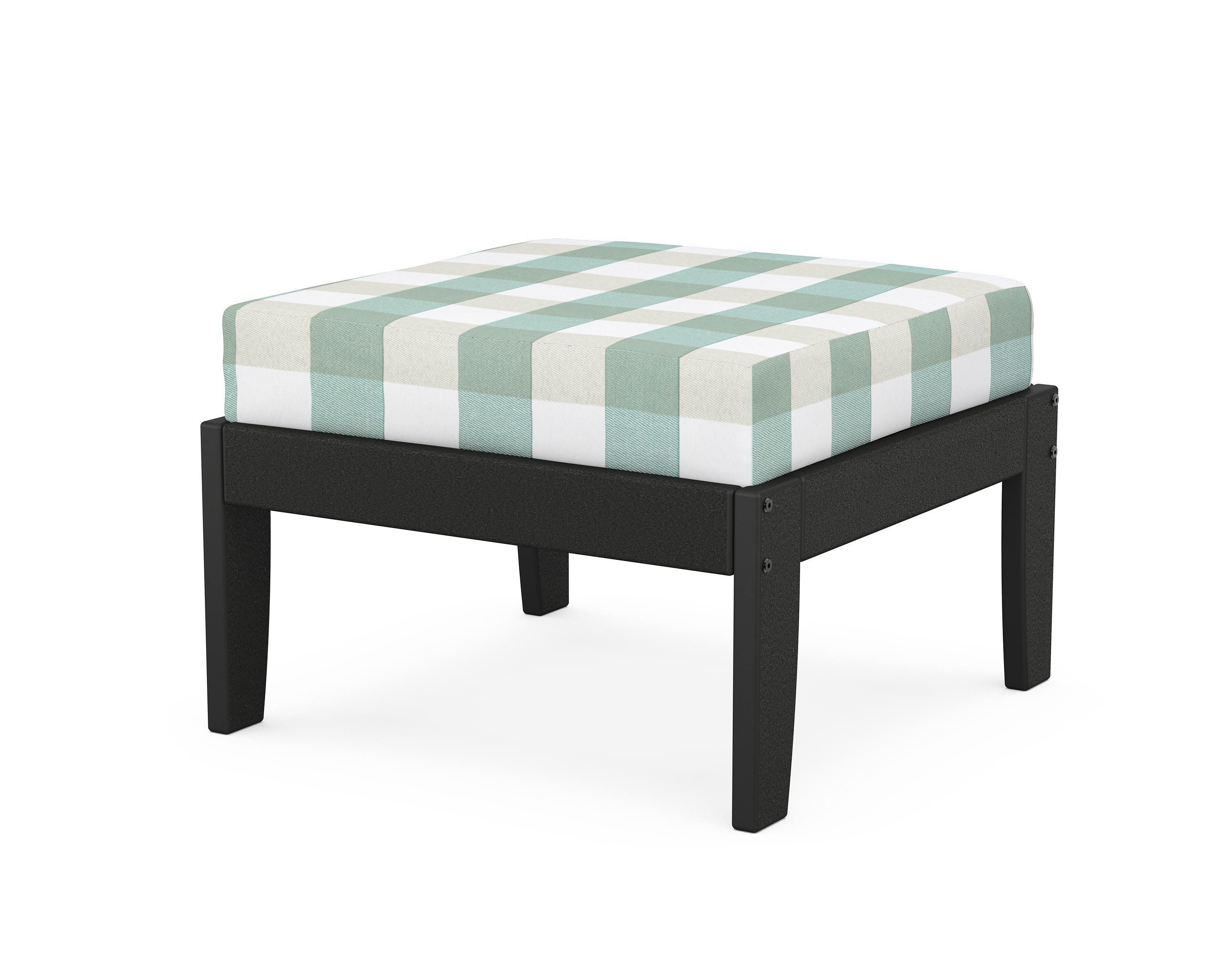 Unbranded Modular Ottoman - Classic in Black / Buffalo Plaid Glacier Spa