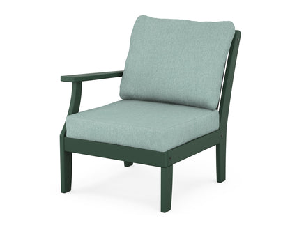 POLYWOOD® Braxton Modular Left Arm Chair in Green / Glacier Spa