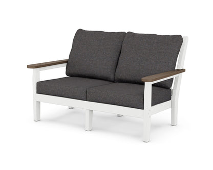 POLYWOOD® Chippendale Deep Seating Loveseat in White / Kona / Ash Charcoal