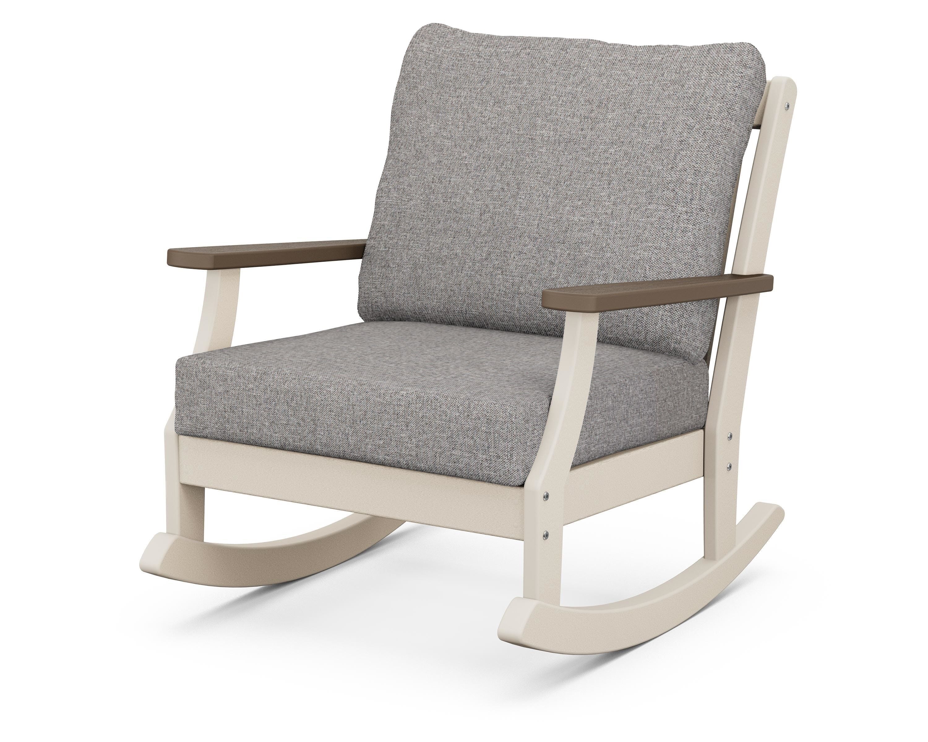 POLYWOOD® Braxton Deep Seating Rocking Chair in Sand / Kona / Grey Mist