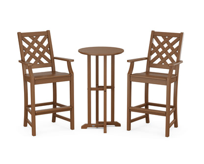 Country Living Wovendale 3-Piece Farmhouse Bar Set in Teak