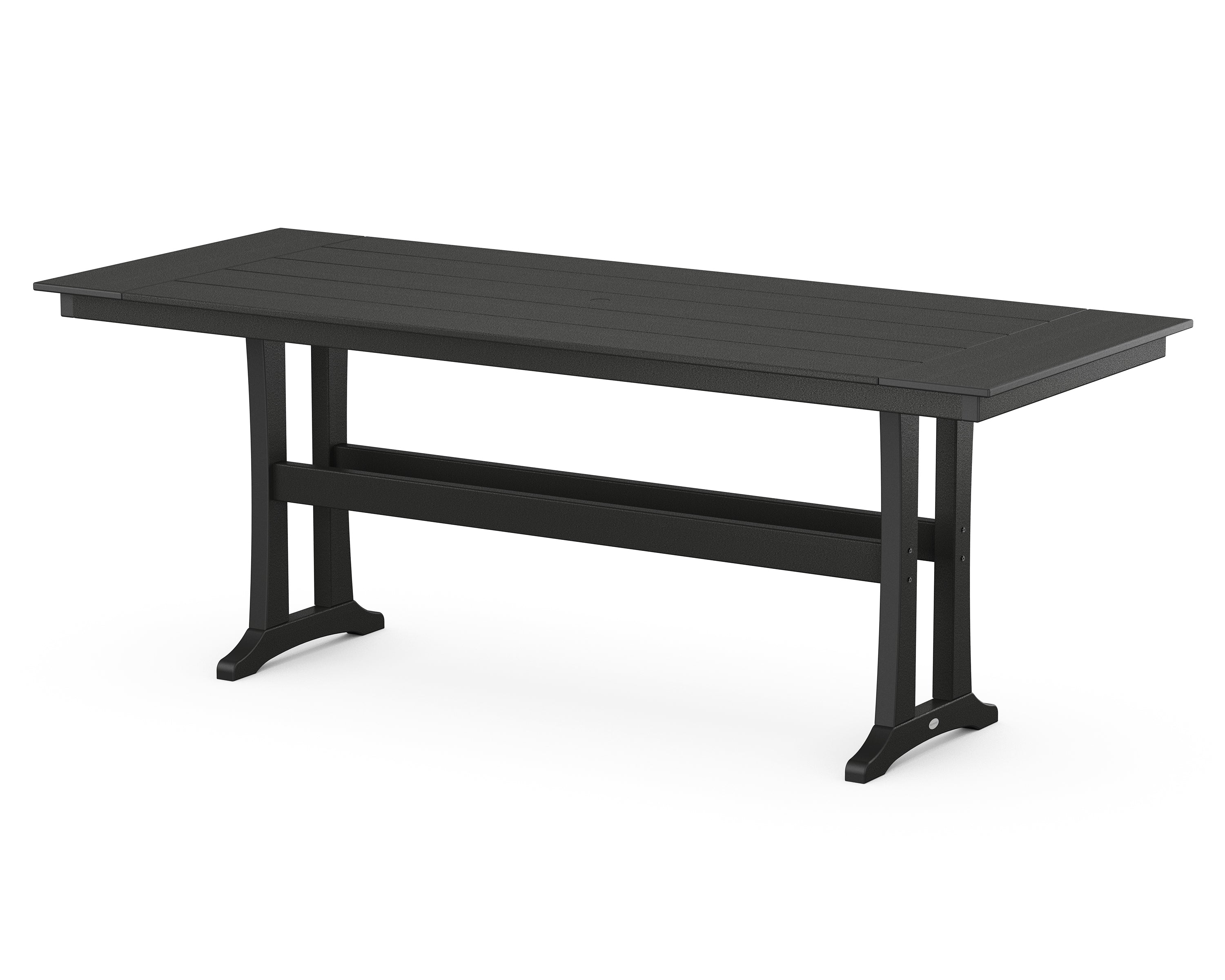 POLYWOOD® Farmhouse Trestle 38" x 96" Counter Table in Black