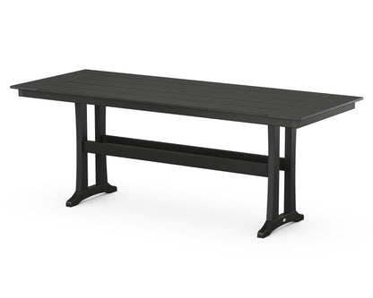 POLYWOOD® Farmhouse Trestle 38" x 96" Counter Table in Black