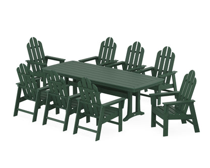 POLYWOOD® Long Island 9-Piece Dining Set with Trestle Legs in Green