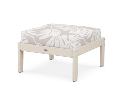 POLYWOOD® Braxton Deep Seating Ottoman in Sand / Leaf Dune Burlap