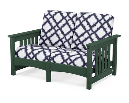 POLYWOOD® Club Mission Loveseat in Green / Trellis Navy
