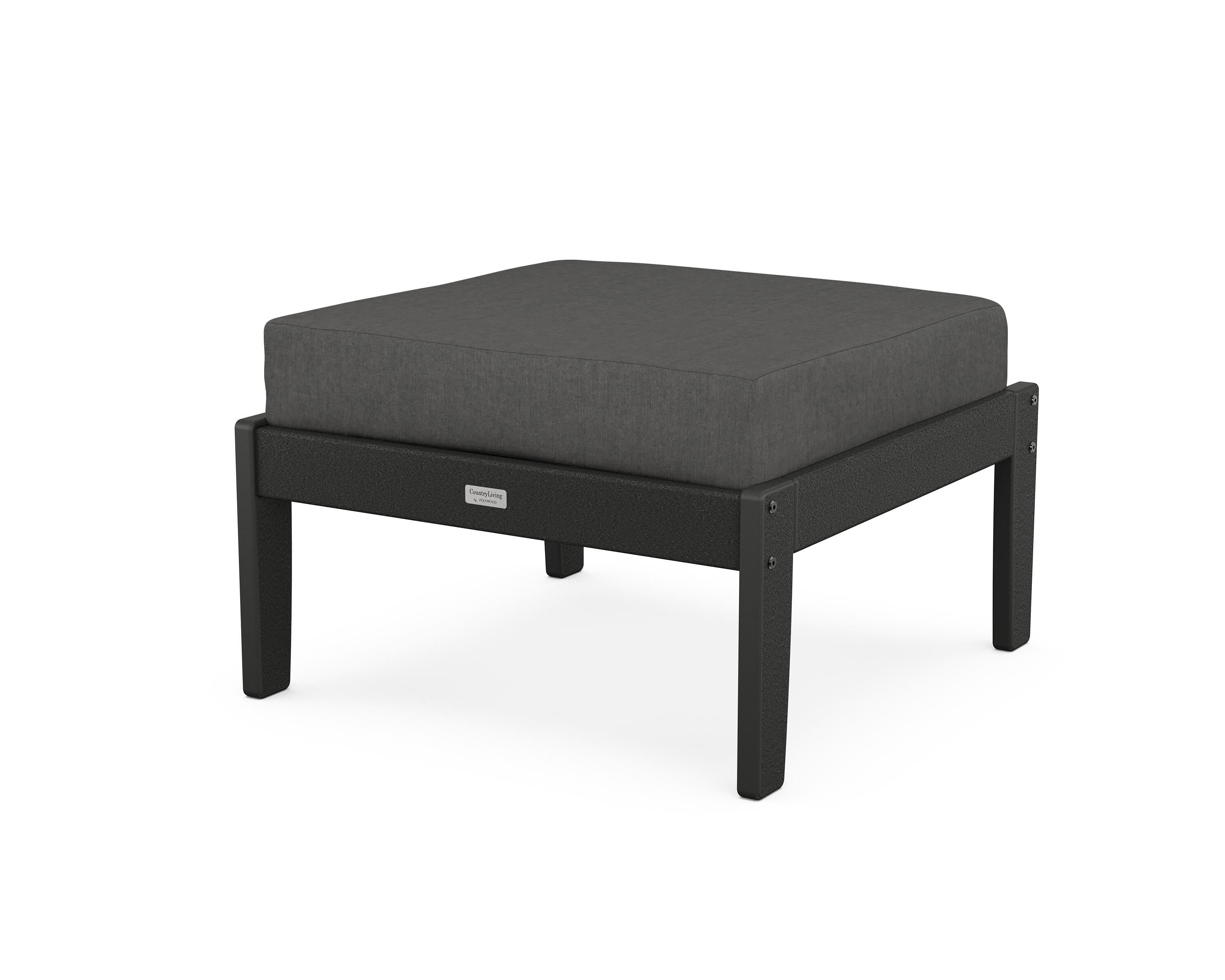 Country Living Cottage Deep Seating Ottoman in Black / Spectrum Carbon