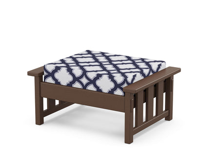 Martha Stewart by POLYWOOD® Acadia Deep Seating Ottoman in Mahogany / Trellis Navy