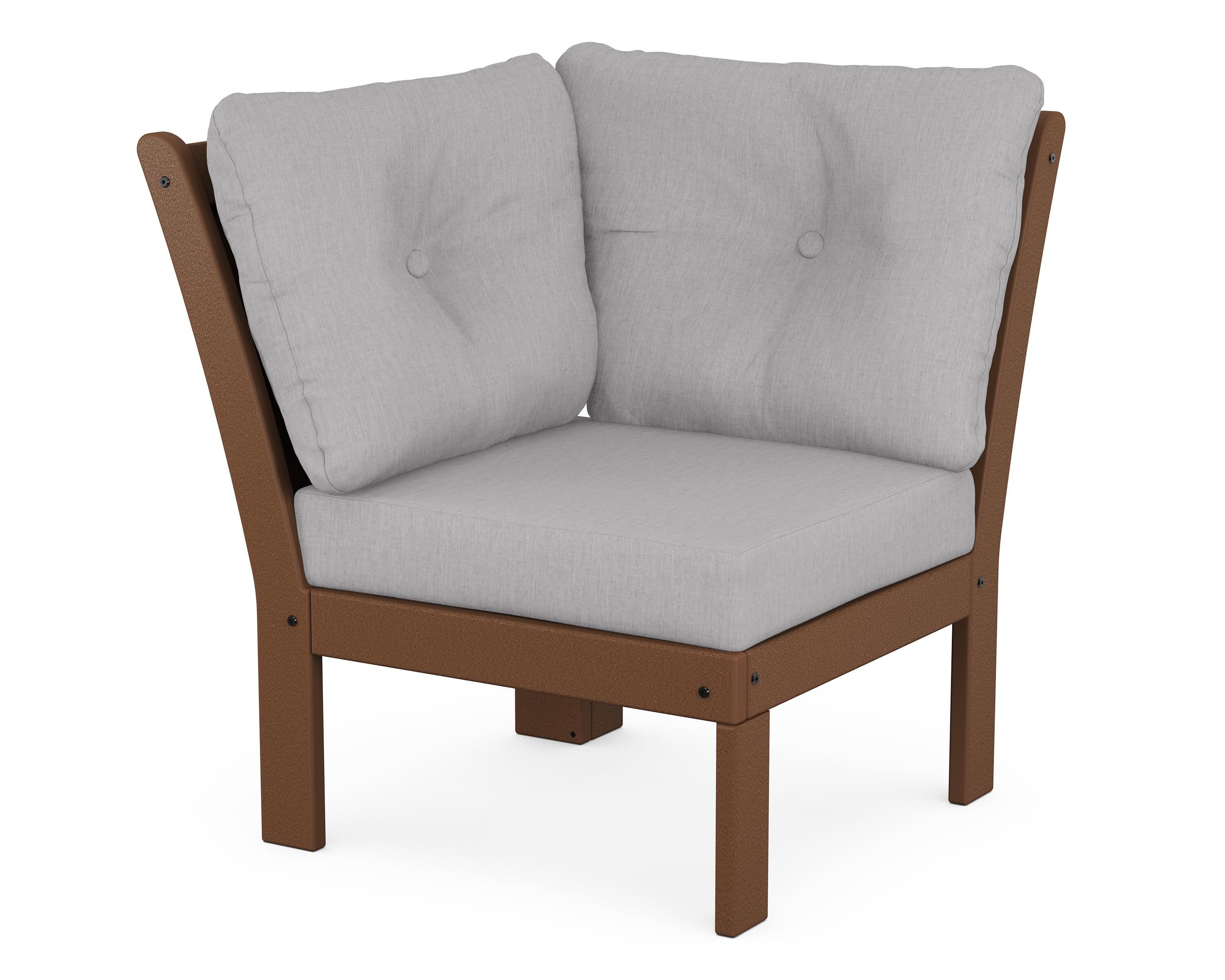 POLYWOOD® Vineyard Modular Corner Chair in Teak / Granite