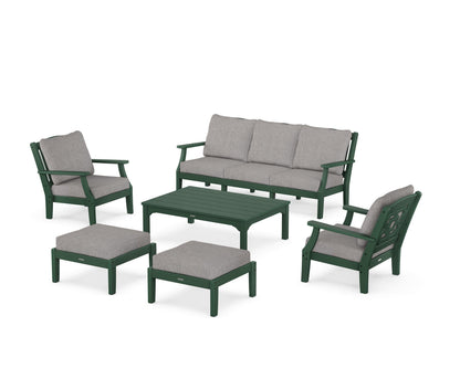 Martha Stewart by POLYWOOD® Chinoiserie 6-Piece Lounge Sofa Set in Green / Grey Mist