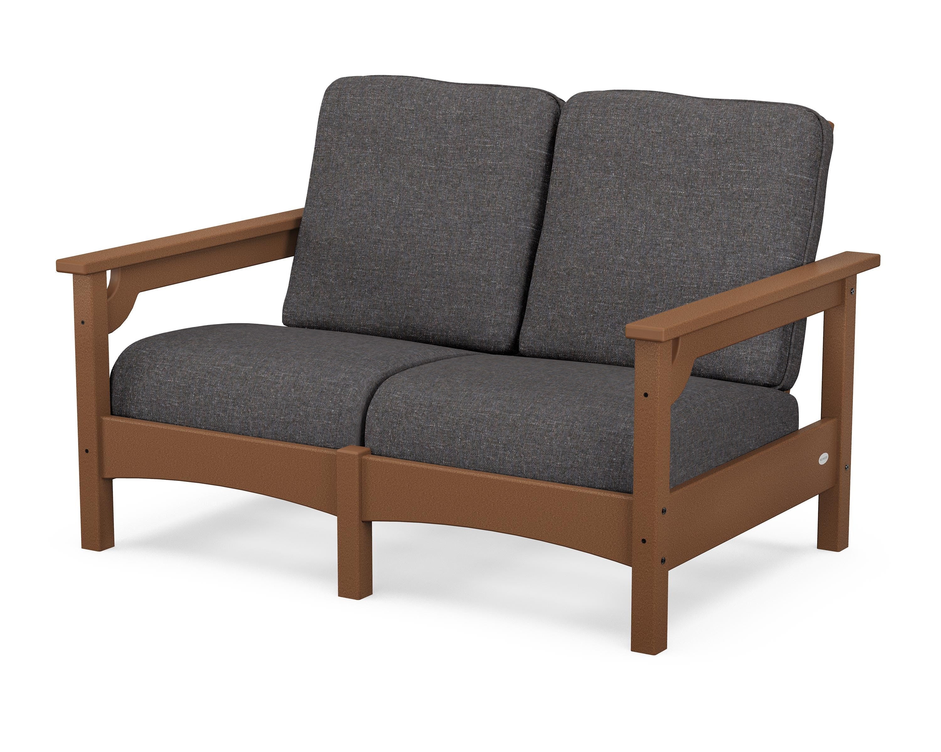 POLYWOOD® Club Loveseat in Teak / Ash Charcoal