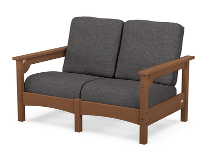 POLYWOOD® Club Loveseat in Teak / Ash Charcoal