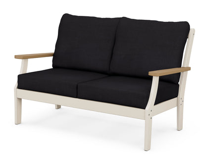 POLYWOOD® Braxton Deep Seating Loveseat in Sand / Natural / Midnight Linen