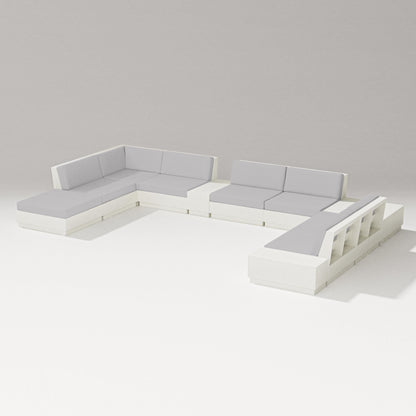 PW Designer Series Elevate 11-Piece Conversation Sectional Set in Vintage White / Granite