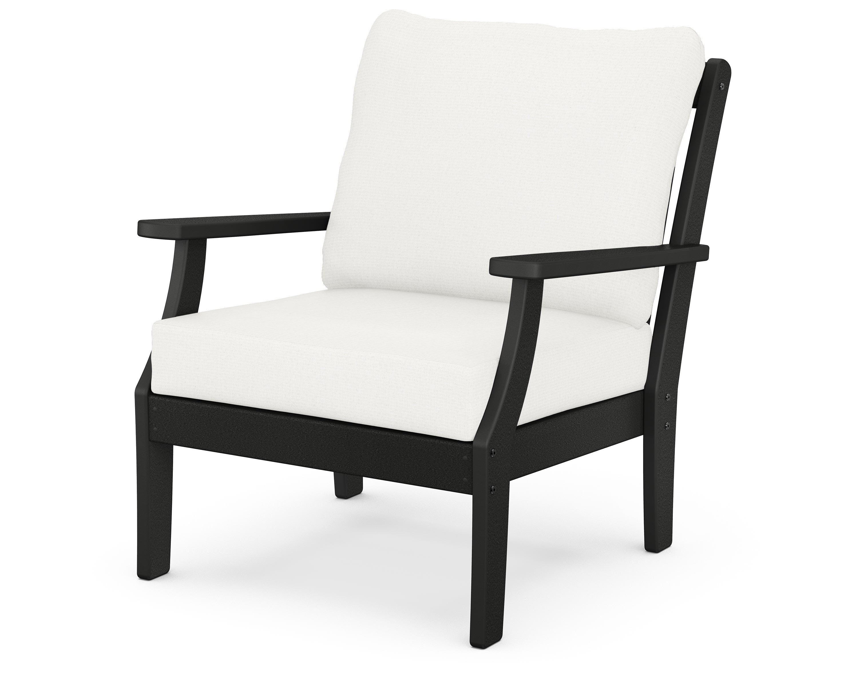 POLYWOOD® Braxton Deep Seating Chair in Black / Natural Linen