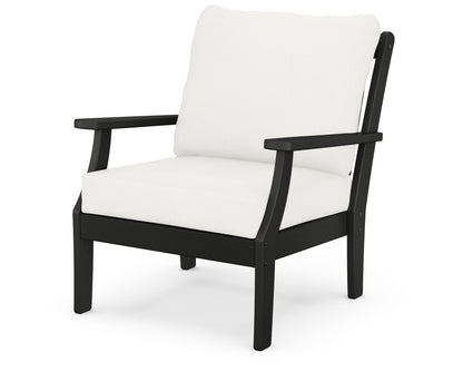 POLYWOOD® Braxton Deep Seating Chair in Black / Natural Linen
