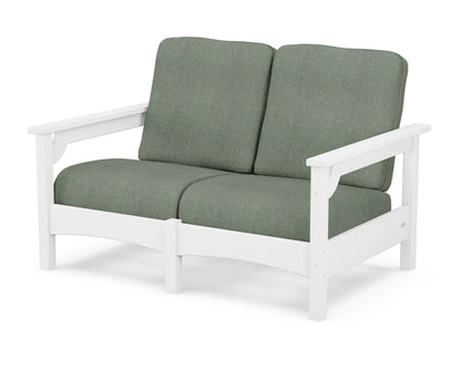 POLYWOOD® Club Loveseat in White / Cast Sage