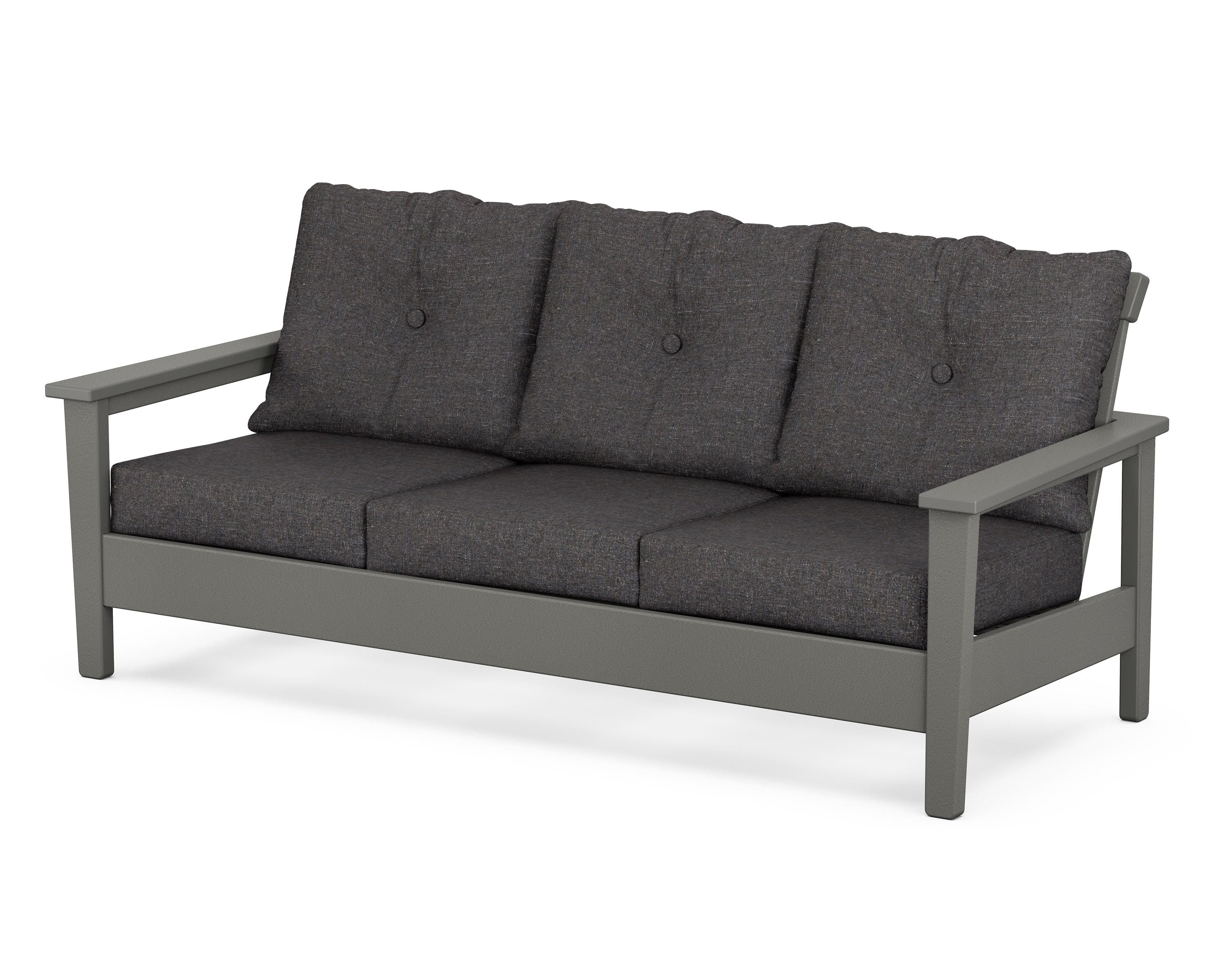 POLYWOOD® Prescott Deep Seating Sofa in Slate Grey / Ash Charcoal