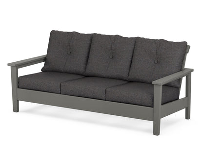 POLYWOOD® Prescott Deep Seating Sofa in Slate Grey / Ash Charcoal