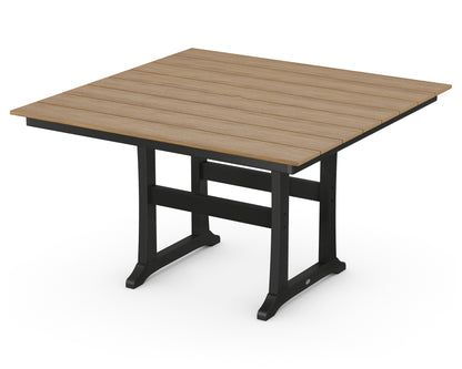 POLYWOOD® Farmhouse Trestle 59" Counter Table in Black / Natural