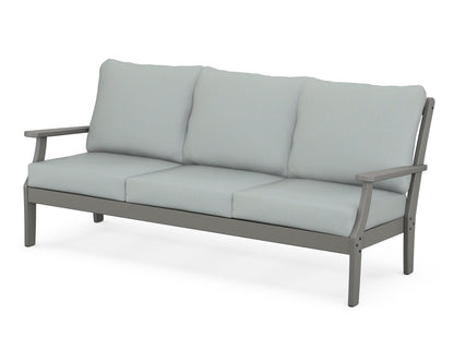 POLYWOOD® Braxton Deep Seating Sofa in Slate Grey / Spa