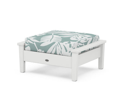 POLYWOOD® Prescott Deep Seating Ottoman in White / Leaf Glacier Spa