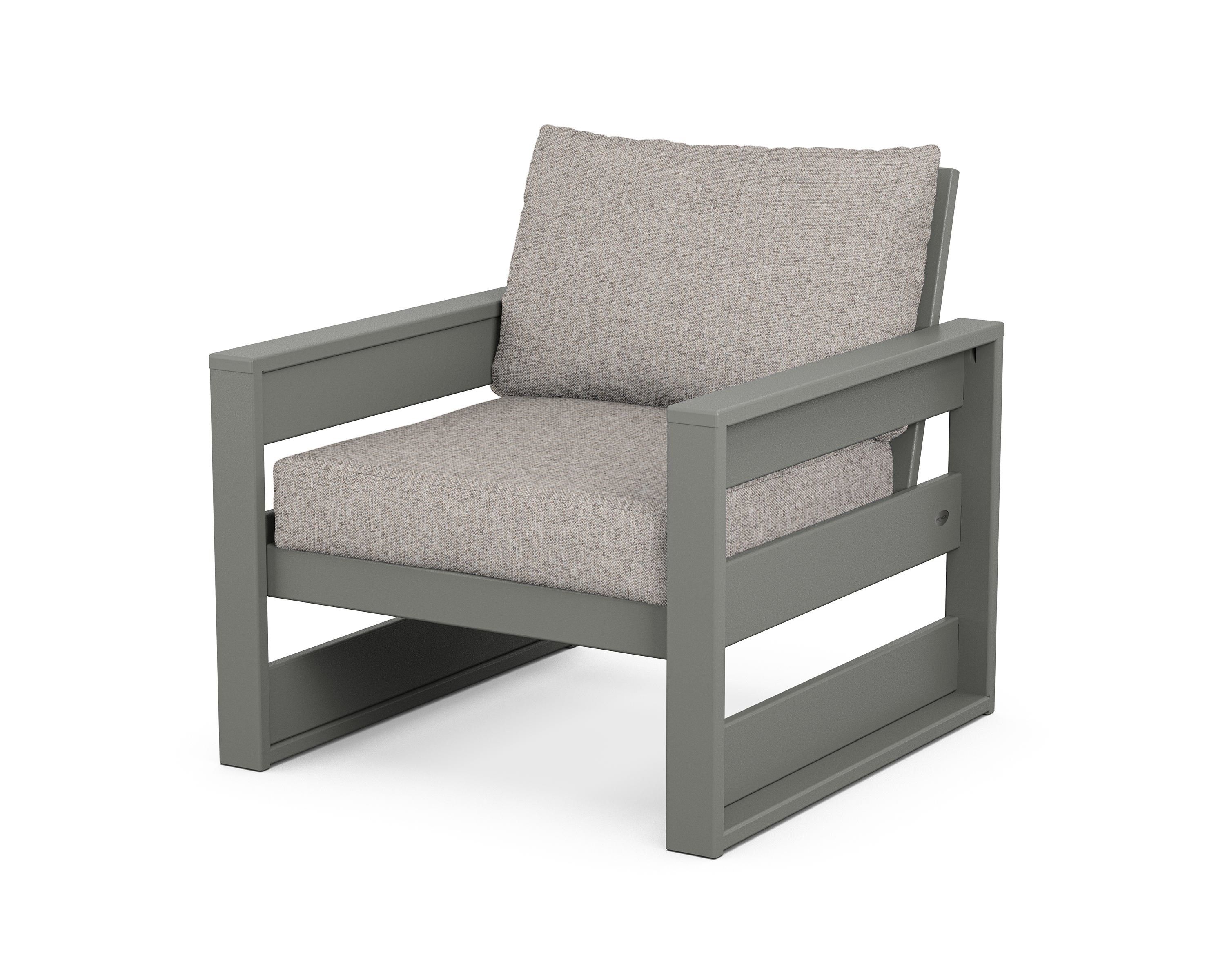 POLYWOOD® Westport Club Chair in Slate Grey / Weathered Tweed